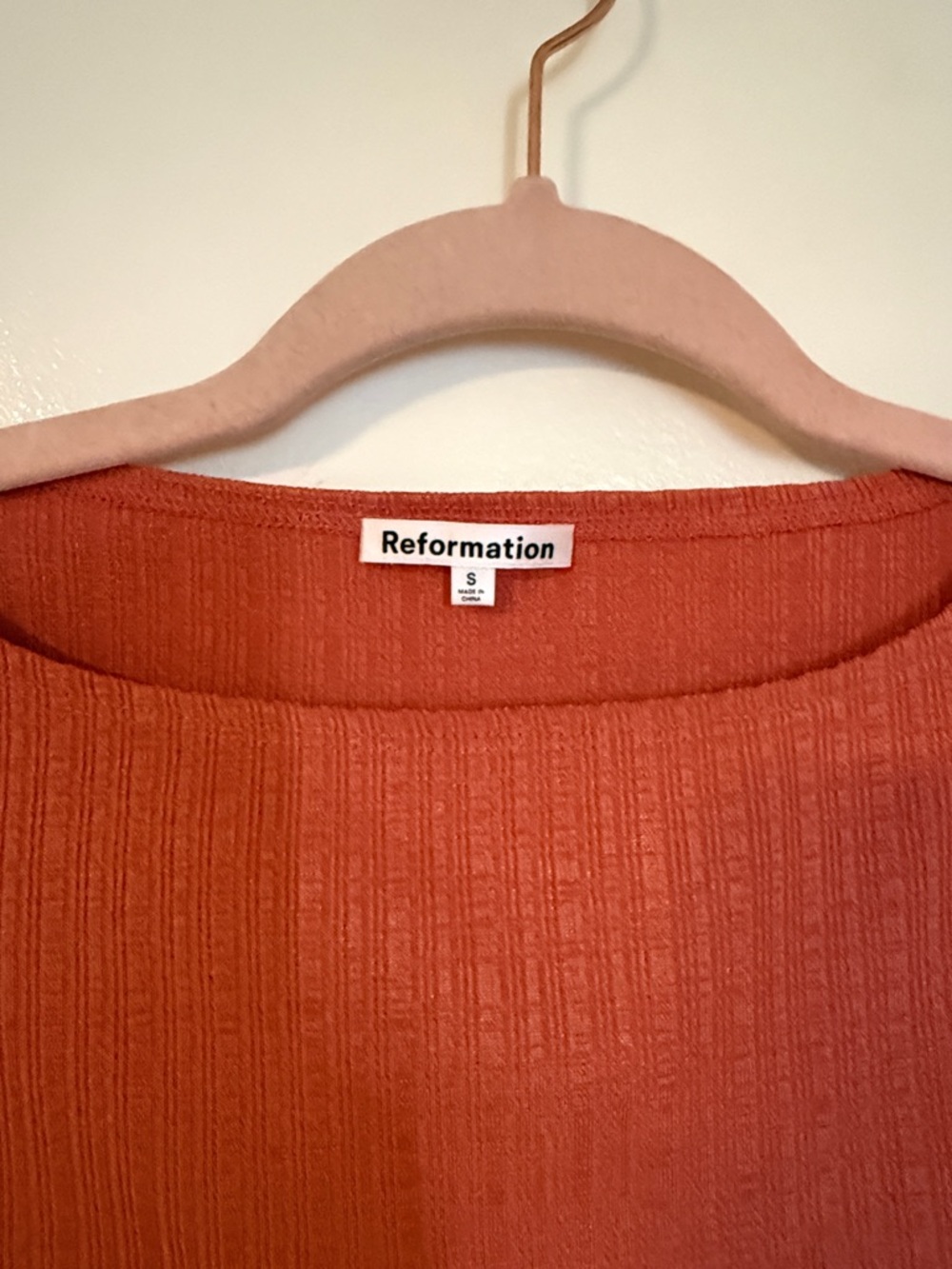 Reformation Ribbed Knit Top in Rust - Picture 2 of 4